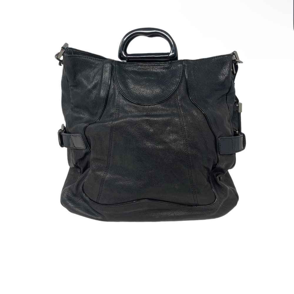 Tracy Reese Black Leather Tote Bag